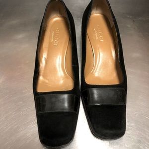Gucci square toed pumps